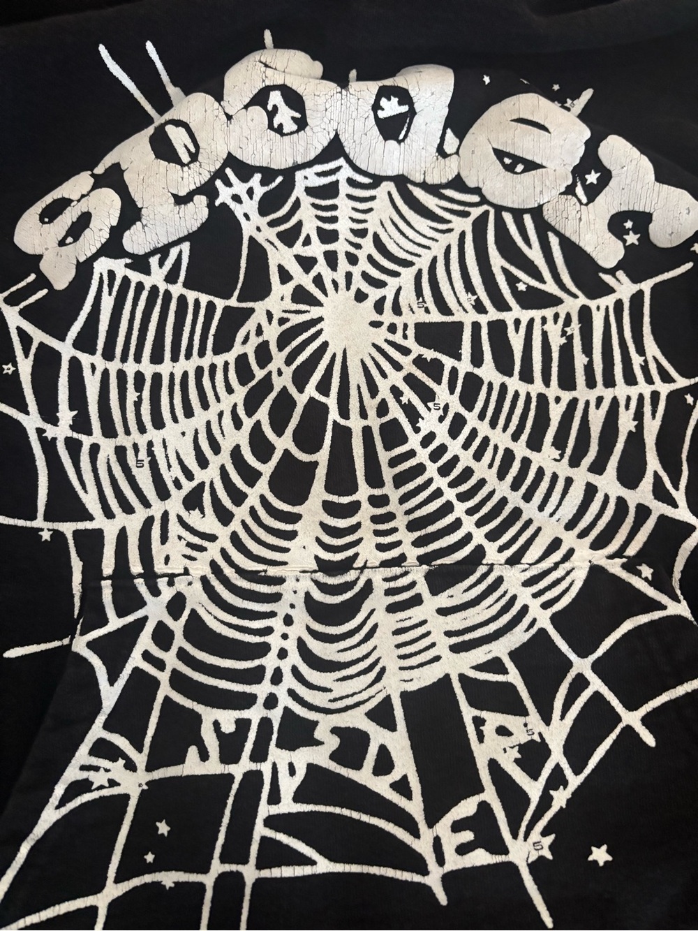 Black Kids Spiderweb Graphic Sweatshirt - 2 spider hoodies. Men size small